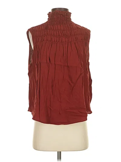 Pre-owned Frame Sleeveless Blouse In Burgundy