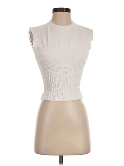 Pre-owned Frame Sleeveless Blouse In Ivory