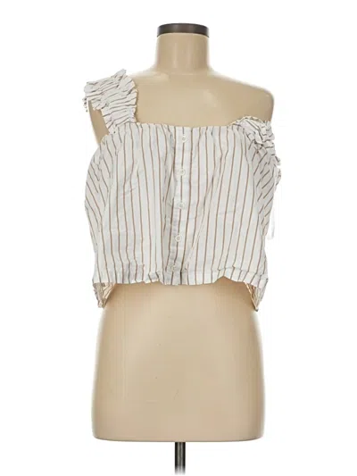 Pre-owned Frame Sleeveless Blouse In White