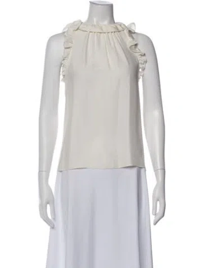 Pre-owned Frame Sleeveless Blouse In White