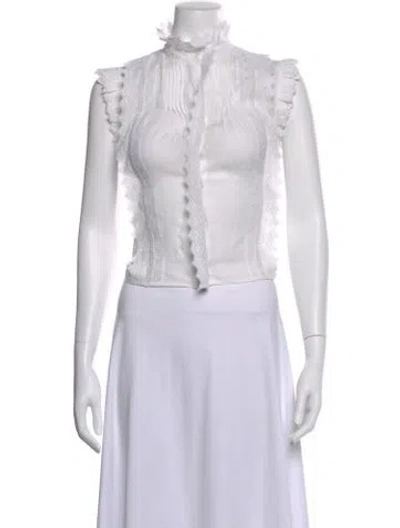 Pre-owned Frame Sleeveless Blouse In White