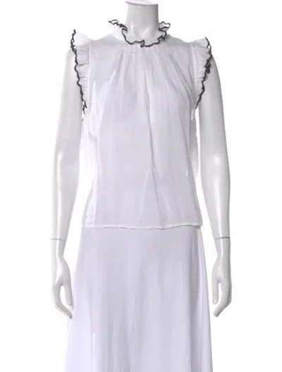 Pre-owned Frame Sleeveless Blouse In White
