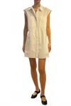 Frame Sleeveless Button Down Shirt In White In Neutral