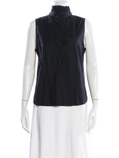 Pre-owned Frame Sleeveless Button-up Top In Black