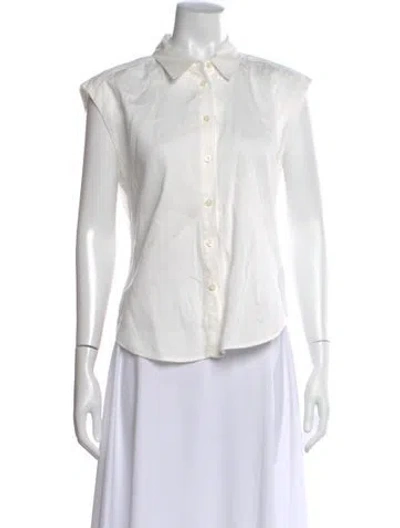 Pre-owned Frame Sleeveless Button-up Top In Neutral