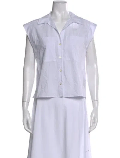 Pre-owned Frame Sleeveless Button-up Top W/ Tags In White