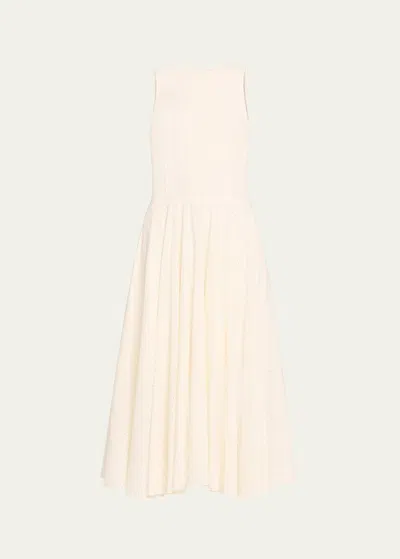 Frame Sleeveless Eyelet Midi Dress In Cream