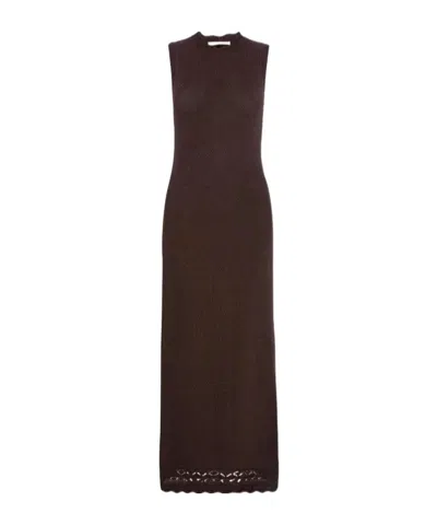 Frame Sleeveless Knitted Maxi Dress In Black