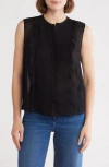 Frame Sleeveless Ruffle Silk Shell Top