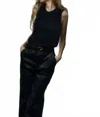 Frame Sleeveless Ruffle Trim Blouse In Black In Black