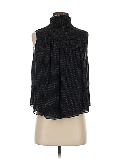 Pre-owned Frame Sleeveless Silk Top Black Halter Neckline Tops