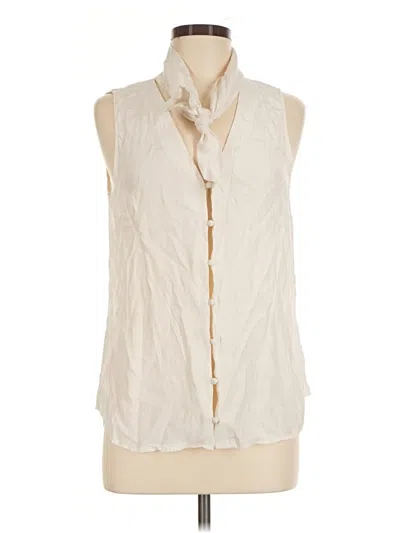 Pre-owned Frame Sleeveless Silk Top Ivory Halter Neckline Tops