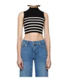 Frame Sleeveless Striped Sweater In Multi