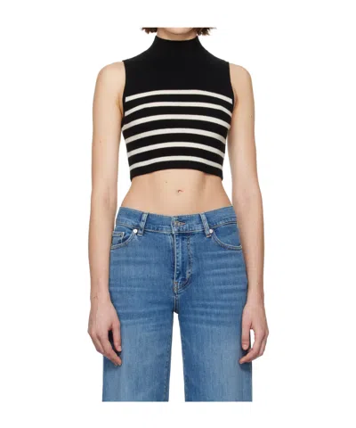 Frame Sleeveless Striped Sweater In Multi