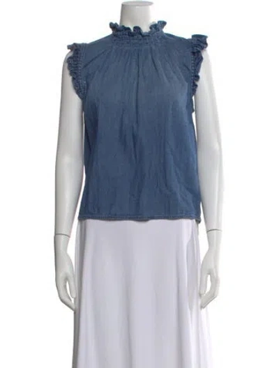 Pre-owned Frame Sleeveless Top In Blue