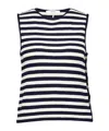 Frame Mariner Stripe-intarsia Cotton-blend Tank In Black