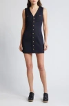 Frame Wool-blend Twill Mini Dress In Navy