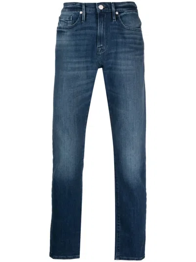 Frame Slim-cut Low-rise Jeans In Blue