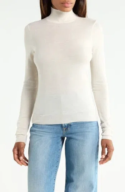 Frame Slim Fit Wool Turtleneck Sweater In Crea