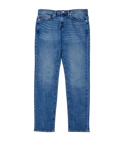 Frame Slim Mid Wash Jeans In Blue