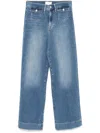 Frame Le Slim Patch Pocket Palazzo Jeans In Thunderstorm In Blue