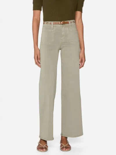Frame Slim Palazzo Modern Pocket Jeans In Thyme In Gray