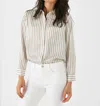 Frame Patch Pocket Slim Fit Recycled Polyester Button-up Shirt In Grey