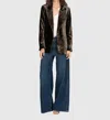 Frame Slim Velvet Blazer In Espresso In Brown