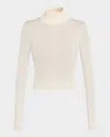 Frame Slim Turtleneck Wool Sweater In White