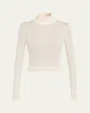 Frame Slim Turtleneck Wool Sweater In White
