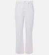 Frame Slouchy High-rise Bootcut Jeans In White