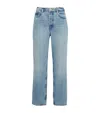 Frame The Vertical High Rise Straight Jeans In Blue