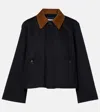 Frame Corduroy-trimmed Cotton-twill Jacket In Black