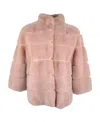 Frame Small Standing Collar Design Fur In Pink