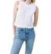 Frame Smocked Button Front Tank Top In White In White