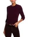 Frame Smocked Silk Blend Crewneck Top In Wine