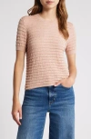 Frame Smocked Short-sleeve Sweater Top In Peony