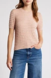 Frame Smocked Short-sleeve Sweater Top In Pink