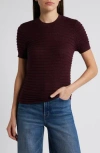 Frame Smocked Silk Blend Sweater In Wine