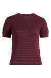 Frame Smocked Silk Blend Sweater In Wine