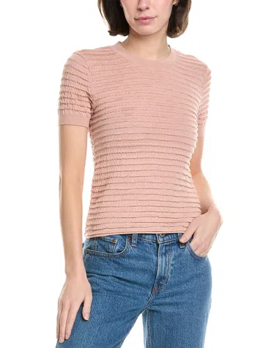 Frame Smocked Silk-blend Top In Beige