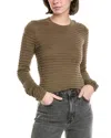 Frame Smocked Silk-blend Top In Sage