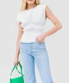 Frame Smocked Sleeveless Top In Blanc In White