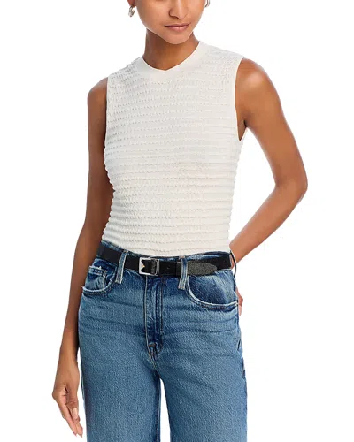 Frame Smocked Sleeveless Top In White