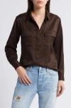 FRAME FRAME SNAKE PRINT SATIN BUTTON-UP SHIRT