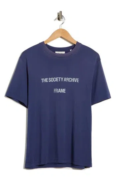 Frame Soa Cotton Graphic Print T-shirt In Blue