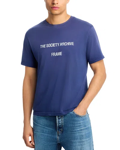 Frame Soa Cotton Graphic Tee In Blue