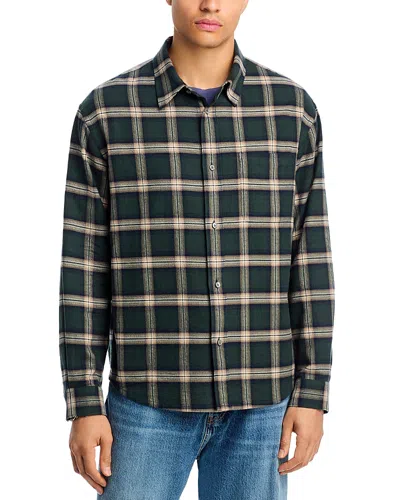 Frame Soa Plaid Regular Fit Button Down Shirt In Green