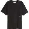 Frame Solid Jacquard Cotton T-shirt In Black