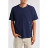 Frame Solid Jacquard Cotton T-shirt In Dark Navy